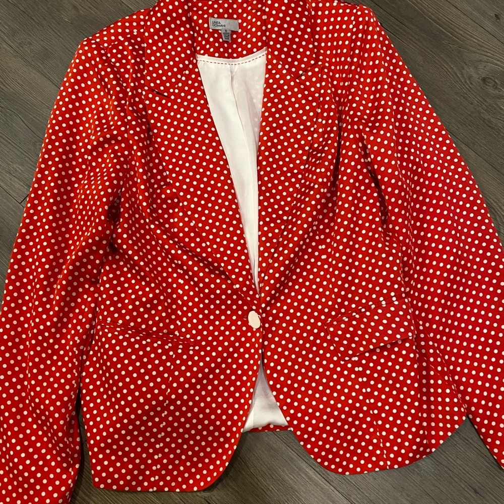 Linea Domani  Red Polka Dot Women's Blazer